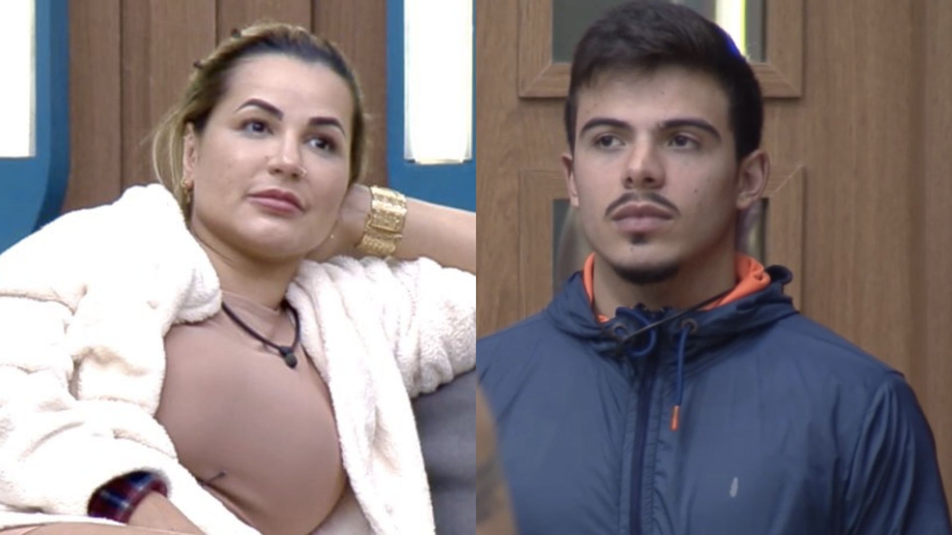 Deolane Bezerra e Thomaz Costa em 'A Fazenda 14' (Reprodução/PlayPlus)