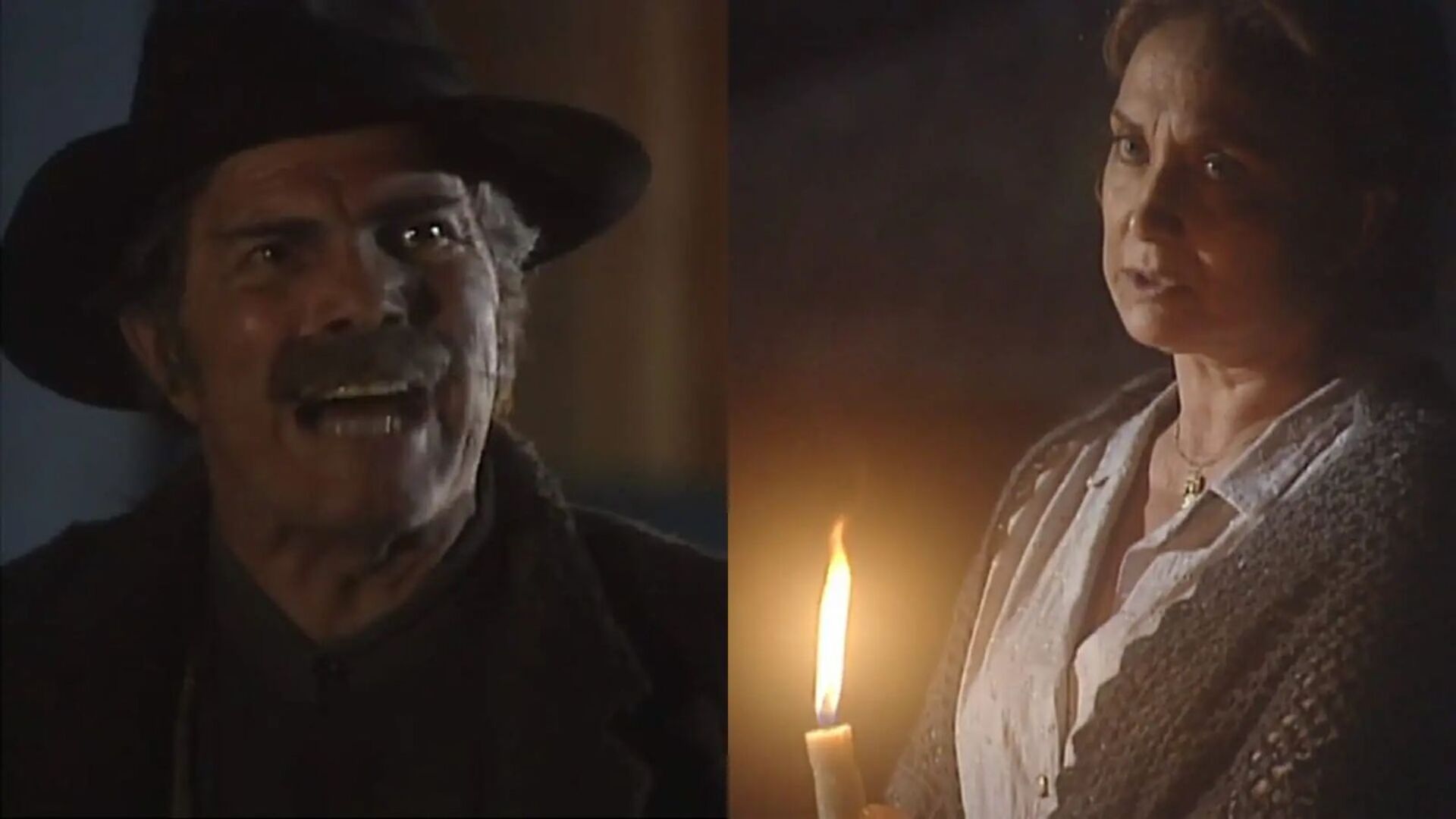 Giuseppe (Tarcísio Meira) e Marieta (Eva Wilma) de O Rei do Gado