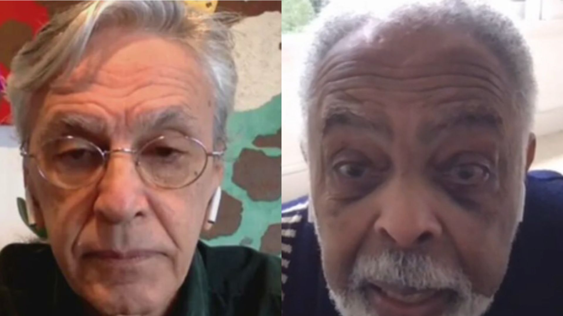 Caetano e Gil falam sobre Gal Costa. Reprodução/Globo