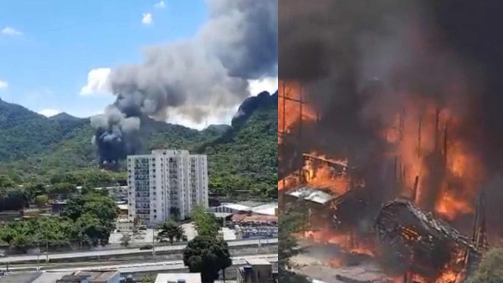 Incêndio nos Estúdios Globo. Reprodução/Twitter
