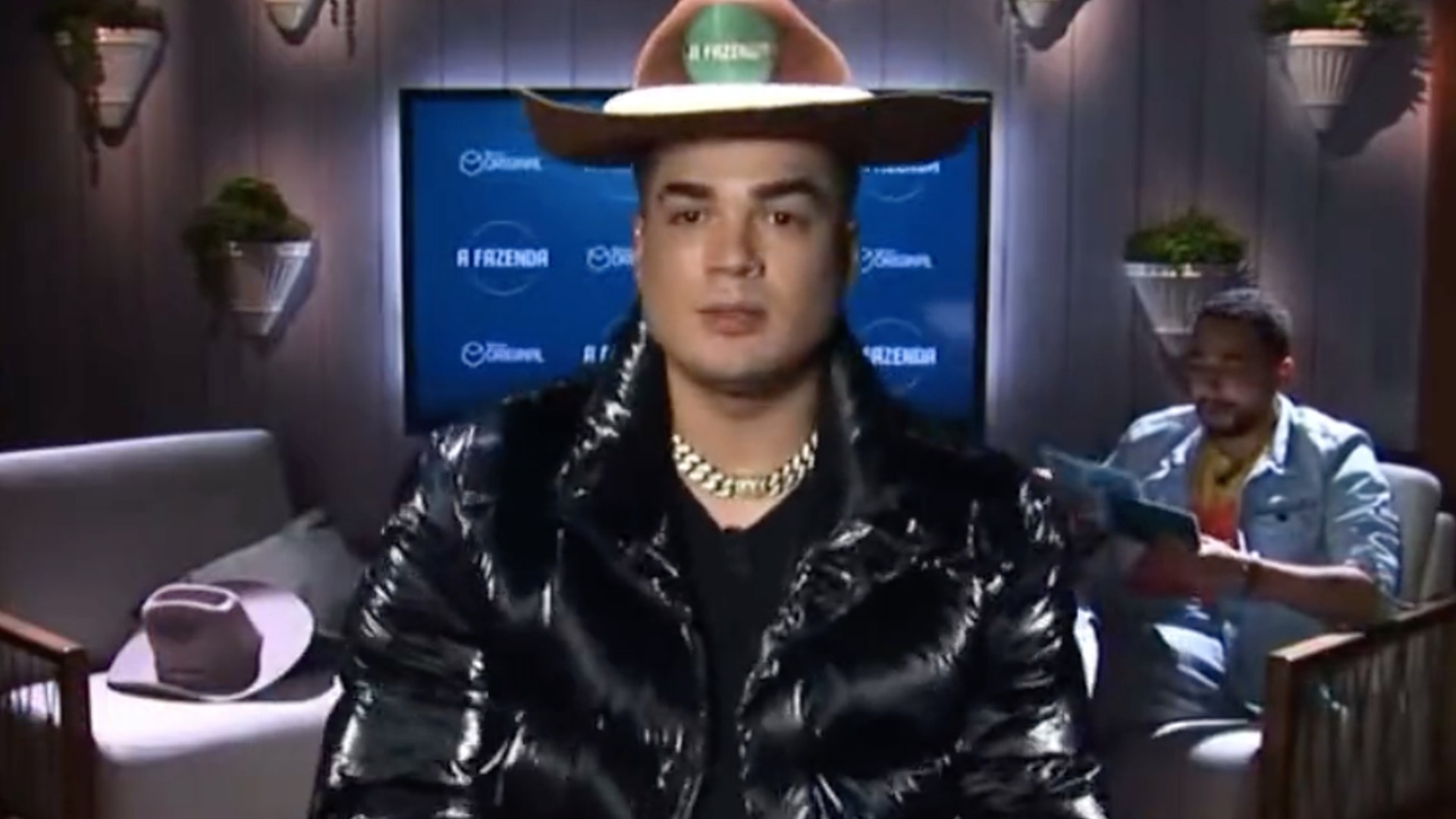 Lucas Santos na 'Live do Eliminado' (Reprodução/PlayPlus)