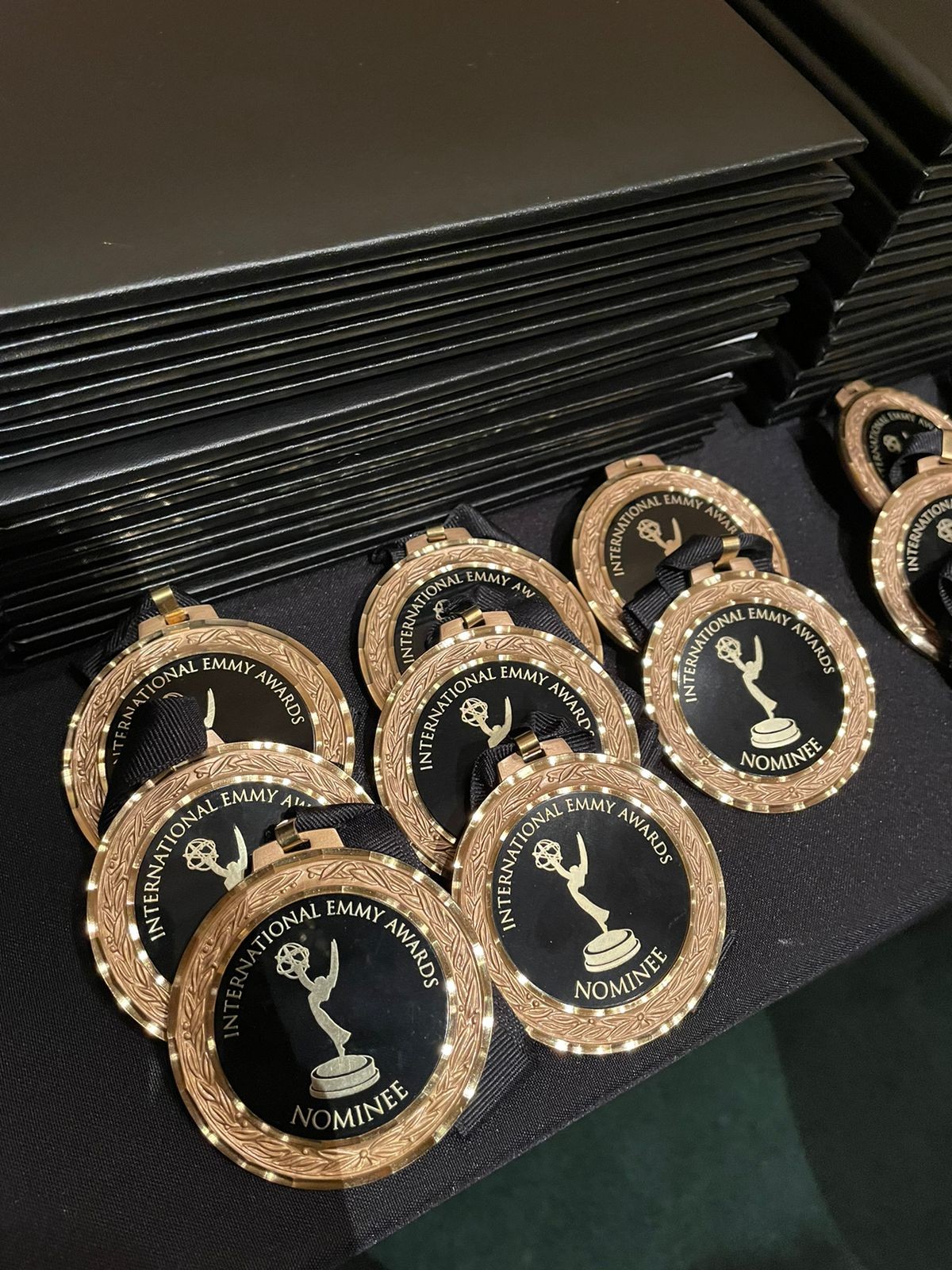 Medalha dos finalistas do Emmy Internacional (Créditos/Reprodução)