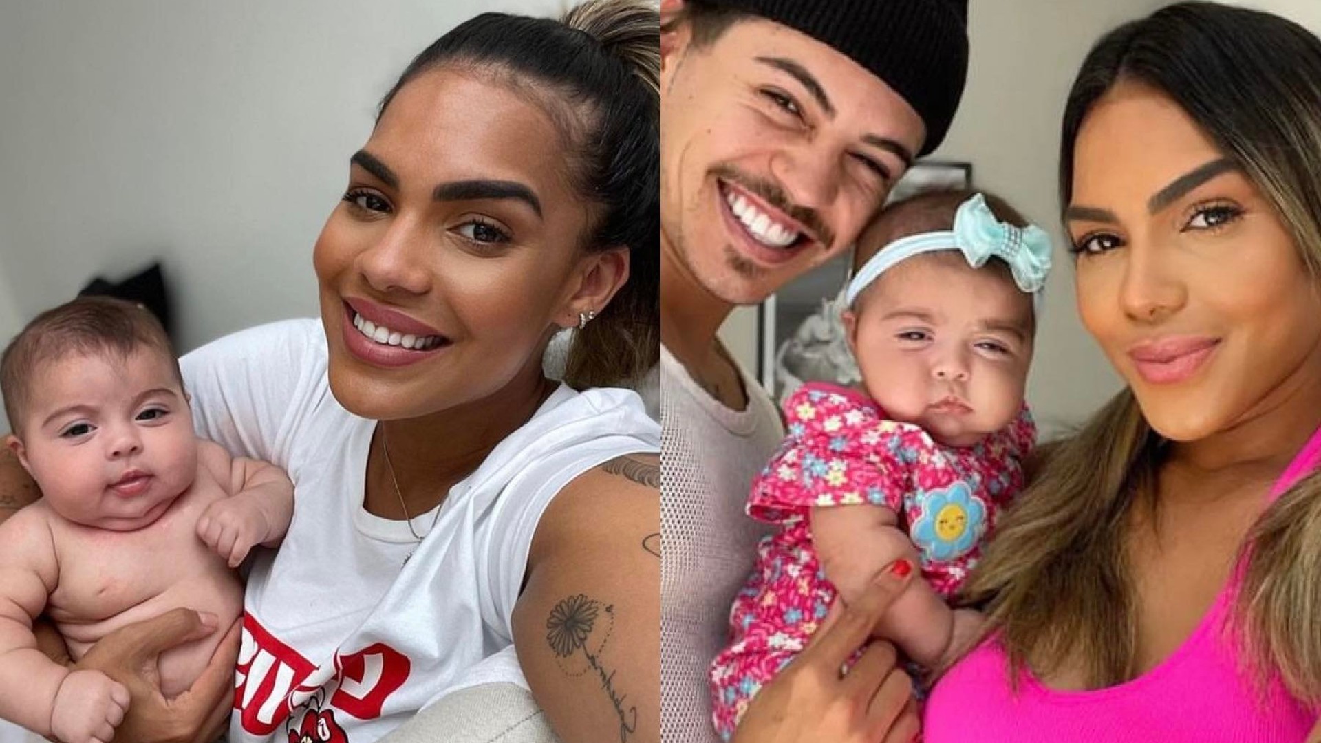 Tays Reis e Biel com a filha, Pietra