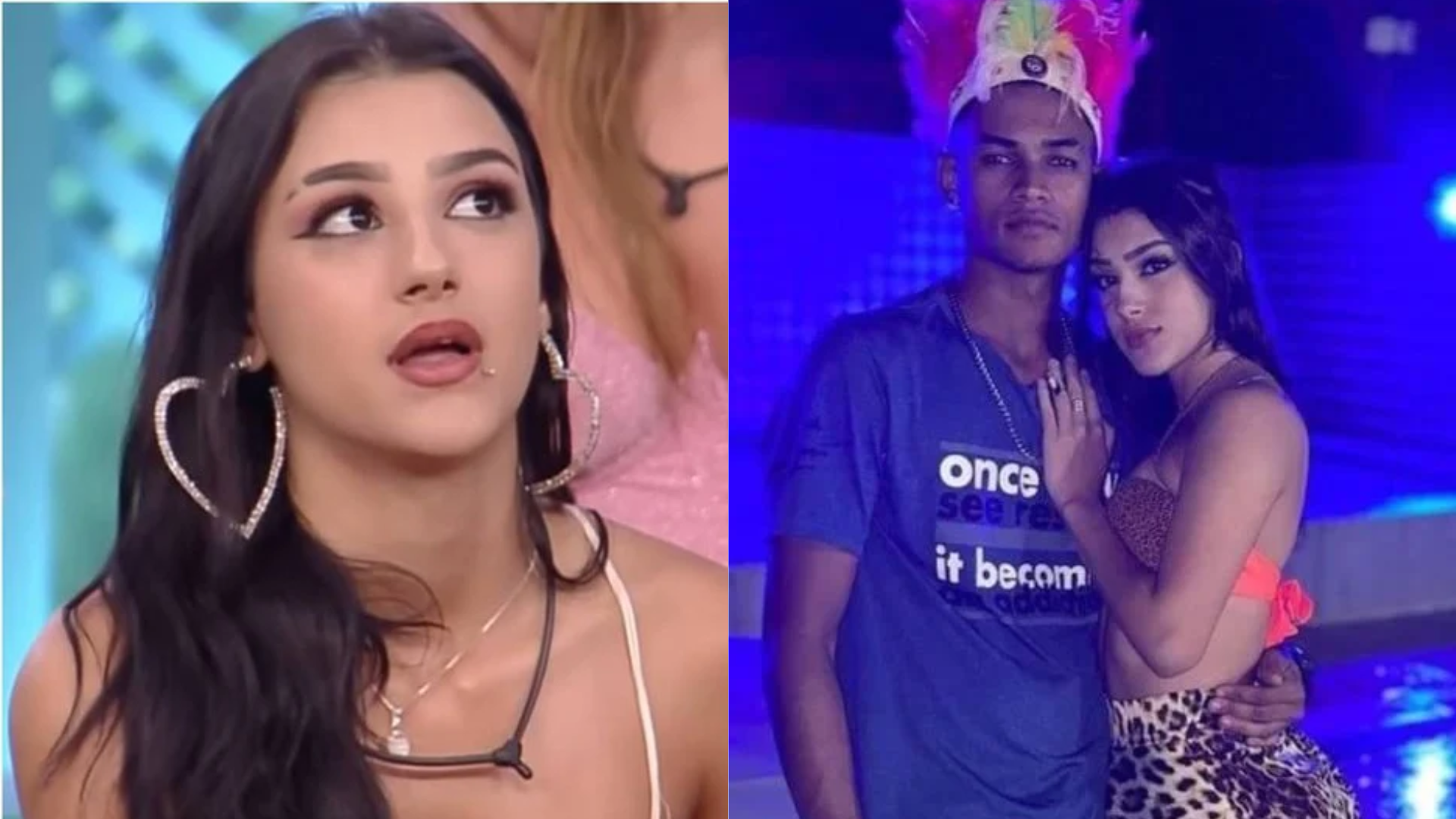 Bia Miranda e namorado. Reprodução/TV Record/Instagram