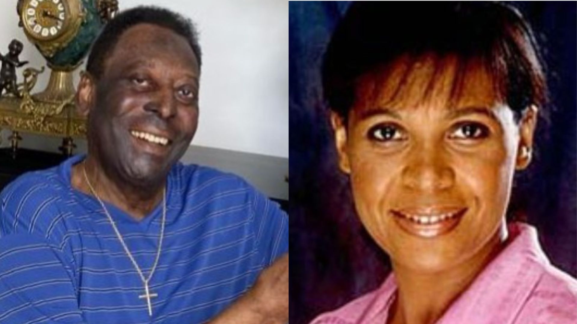 Pelé e Sandra Regina. Reprodução/Instagram