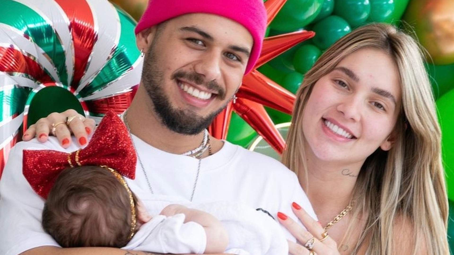 Virginia Fonseca e Zé Felipe com a filha caçula, Maria Flor