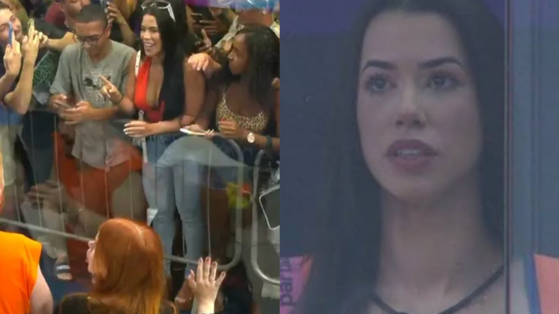 Larissa Tomásia na casa de vidro bbb23. (Reprodução/TV Globo)