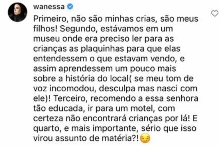 Wanessa Camargo detona turista que a criticou em passeio (Reprodução/Instagram)