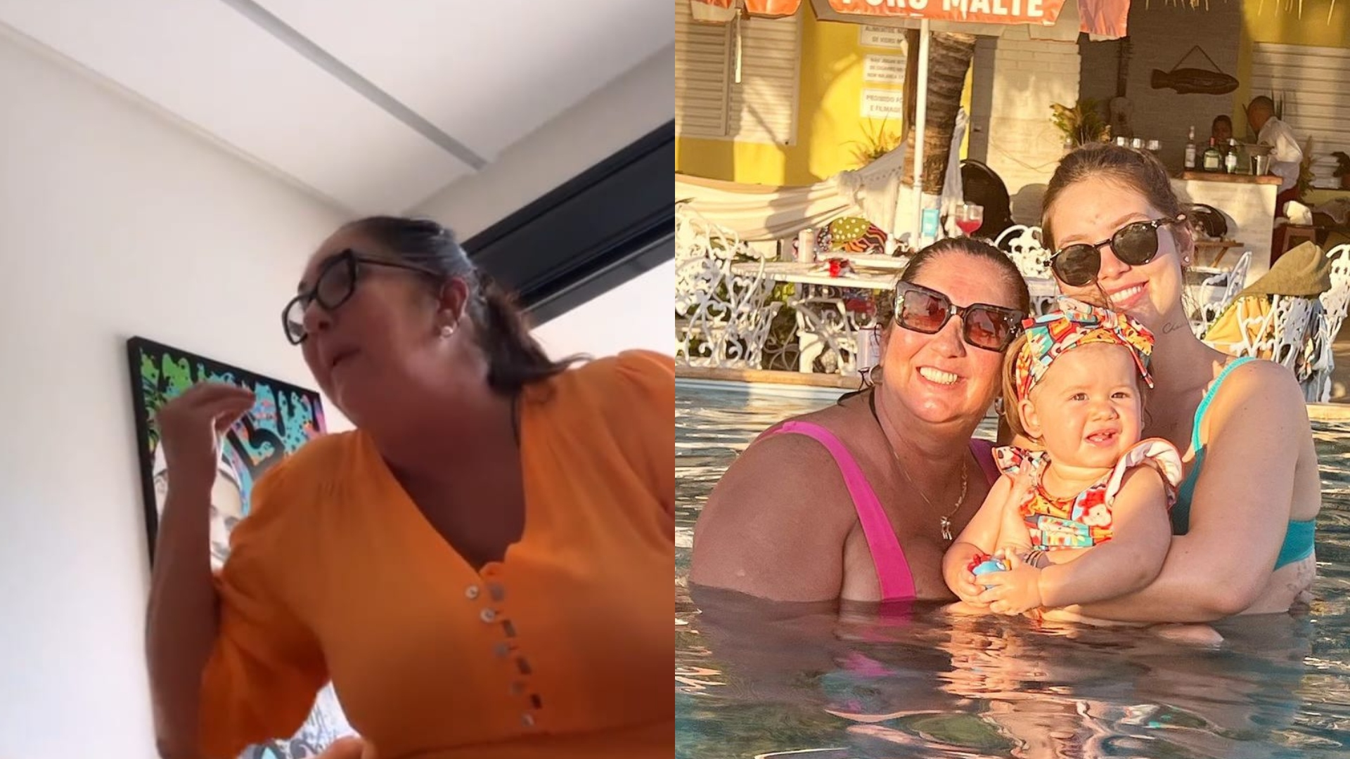 Virginia Fonseca com a mãe e filha mais velha