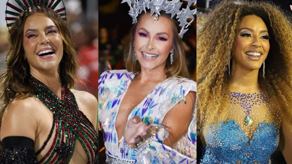 Paolla Oliveira, Carla Diaz e Sheron Menezzes brilham no pré-carnaval. Crédito: AgNews