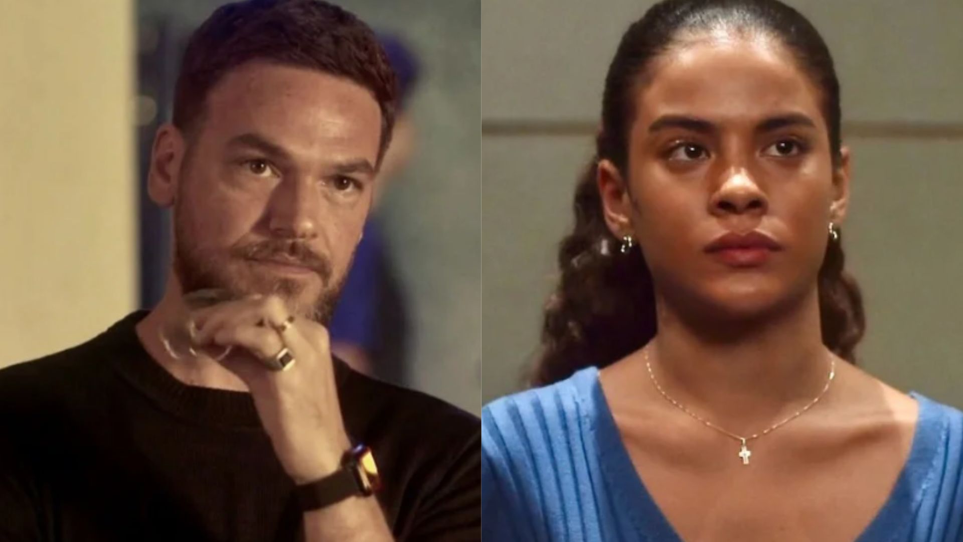 Theo e Jenifer em 'Vai Na Fé'. Reprodução/TV Globo