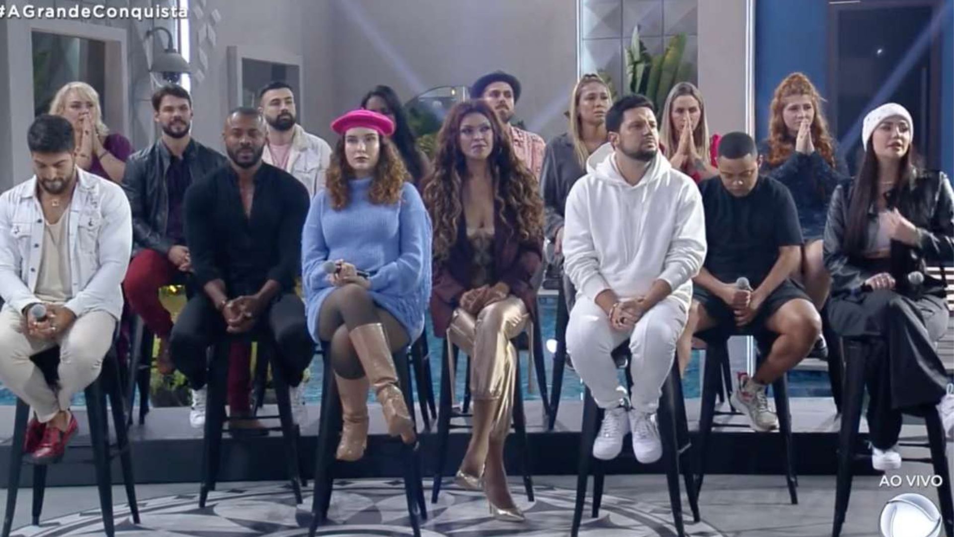 Elenco de A Grande Conquista. Reprodução/Record