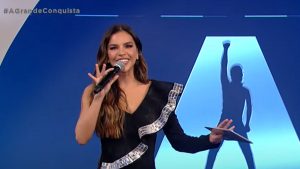 Mariana Rios apresentadora de 'A Grande Conquista'. Reprodução/Record TV