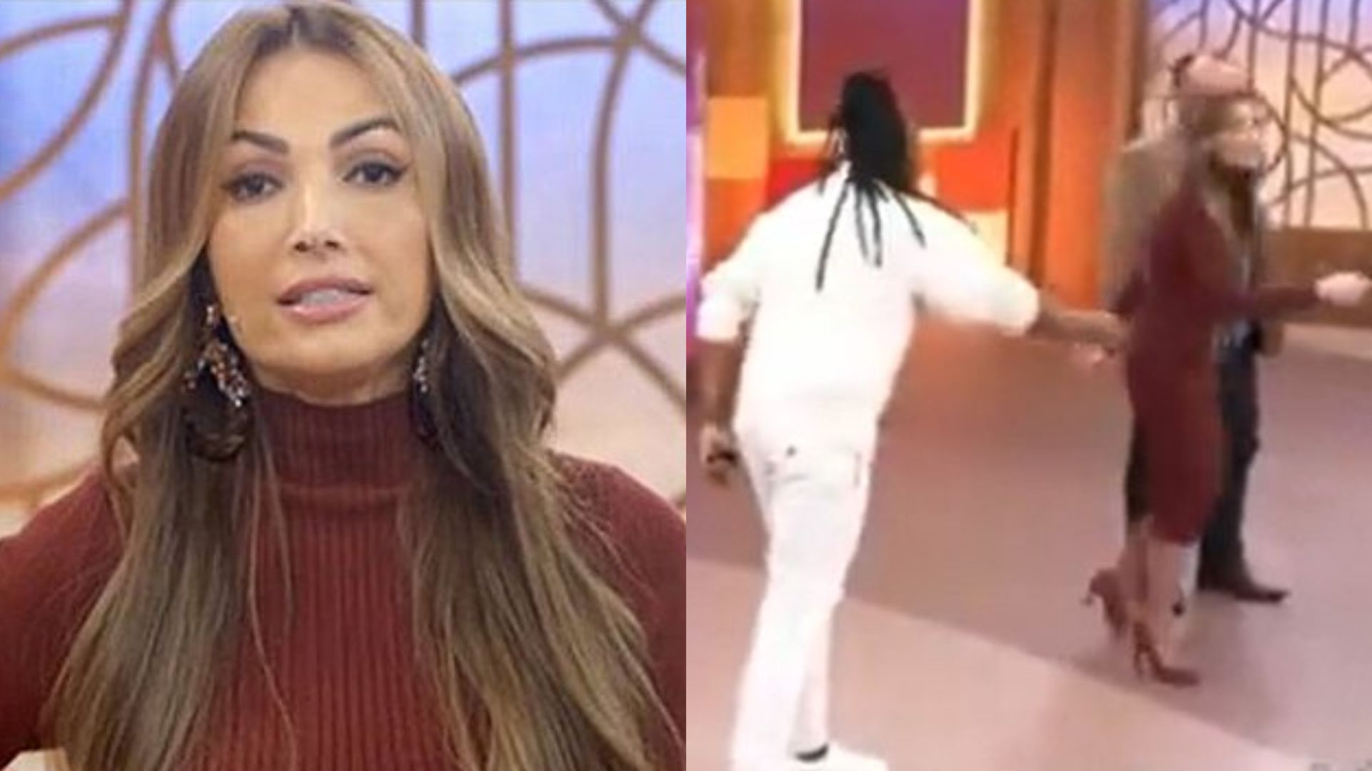 Patricia Poeta e Manoel Soares no 'Encontro'. Reprodução/Globo