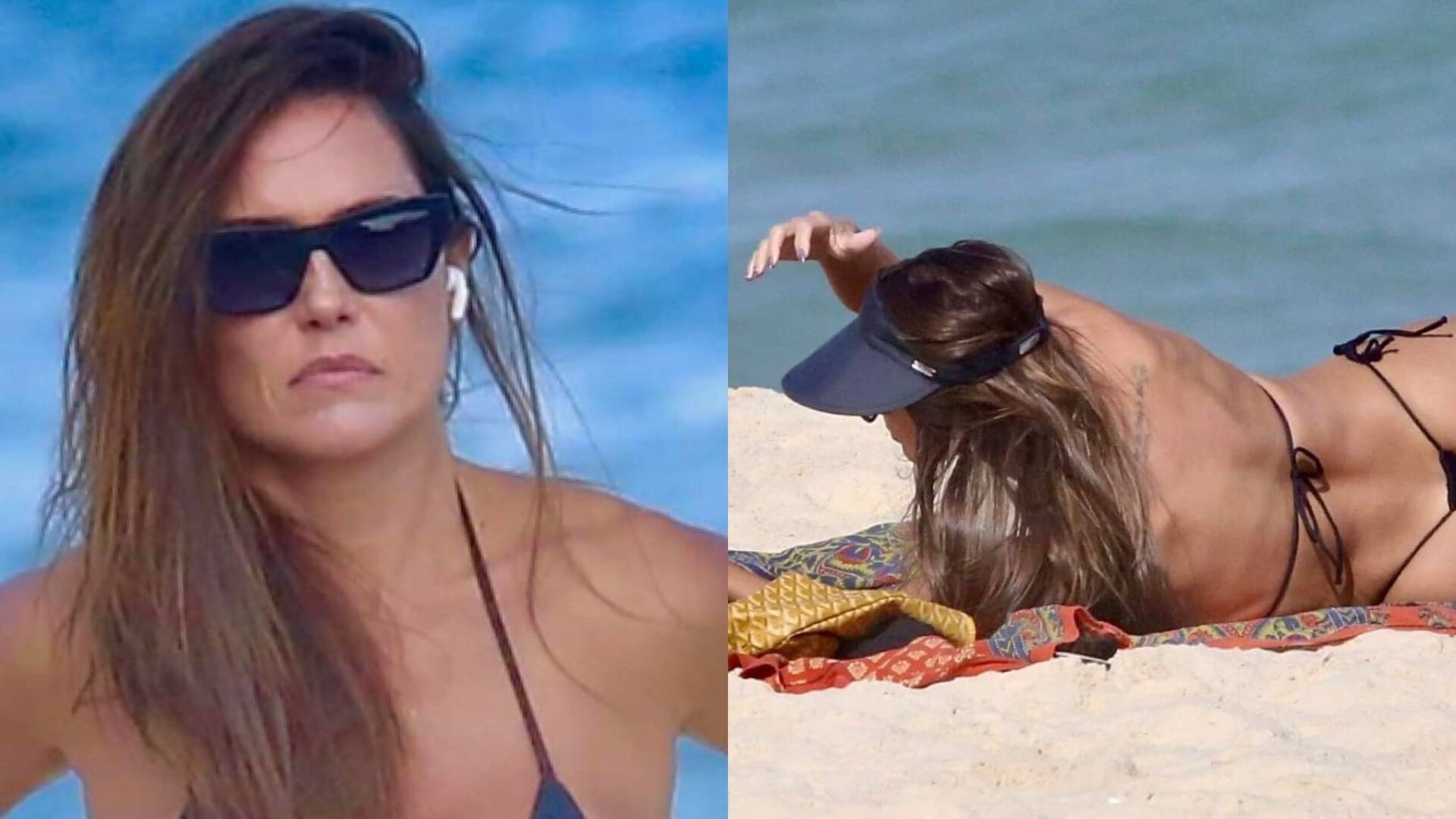 Deborah Secco é flagrada com biquíni minúsculo em praia do Rio de Janeiro. Crédito: Fabrício Pioyani/ AgNews