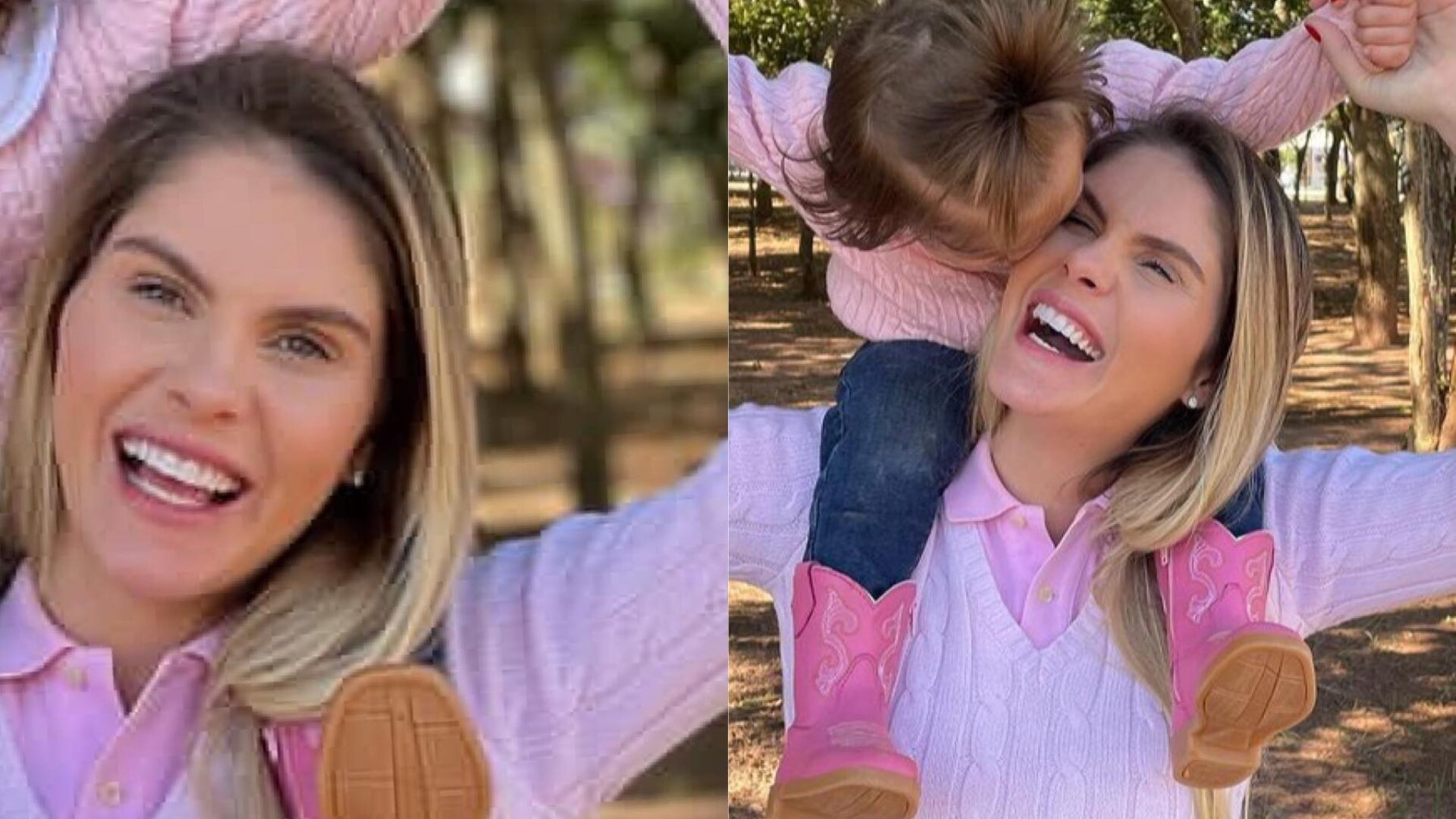 Bárbara Evans com a filha, Ayla