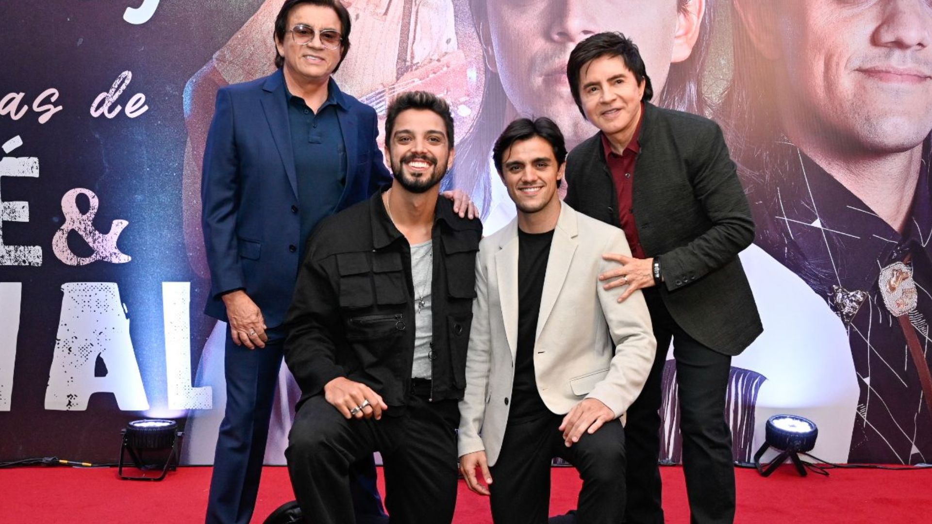 Chitãozinho, Rodrigo, Felipe Simas e Xororó. Divulgação/TV Globo