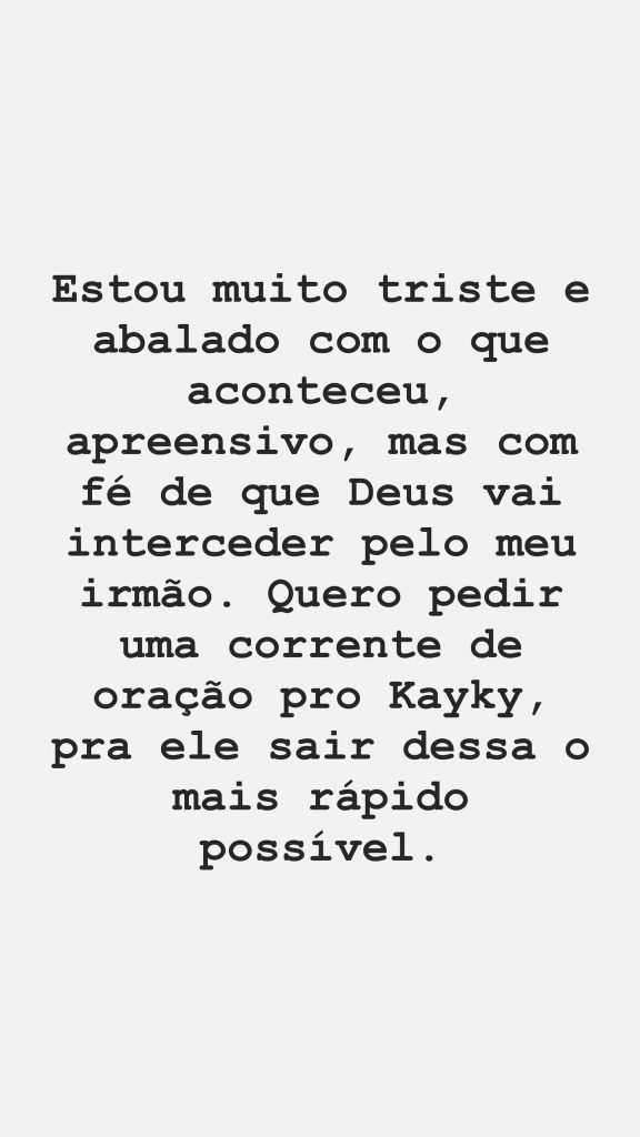 Story de Bruno de Luca. Reprodução/Instagram