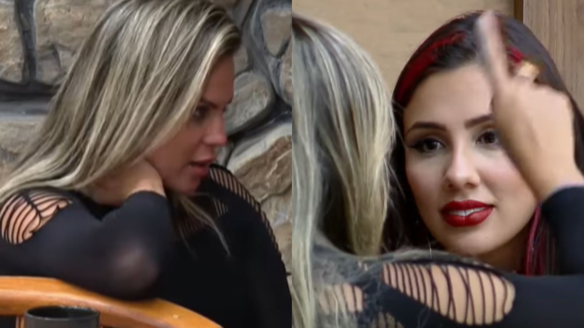 Kally e Alicia em 'A Fazenda 15'. Reprodução/Playplus