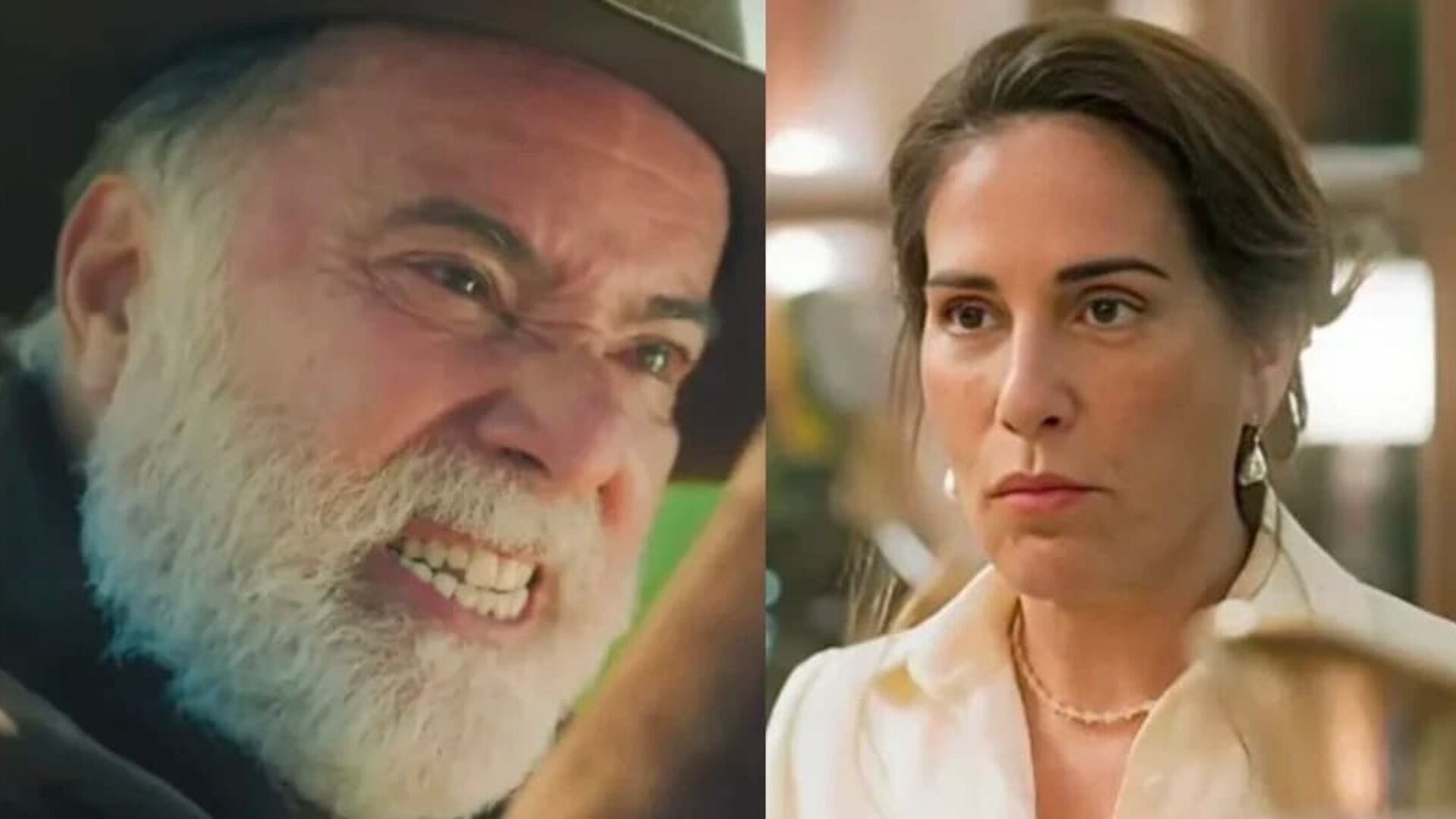 Antônio (Tony Ramos) e Irene (Gloria Pires) em 'Terra e Paixão' - Reprodução/ Globo