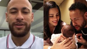 Neymar e Bruna Biancardi com a filha, Mavie