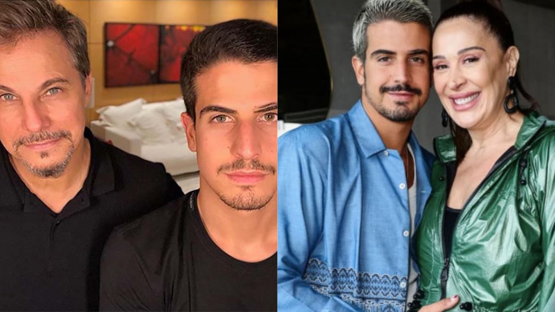Edson Celulari, Enzo Celulari e Claudia Raia. reprodução/Instagram