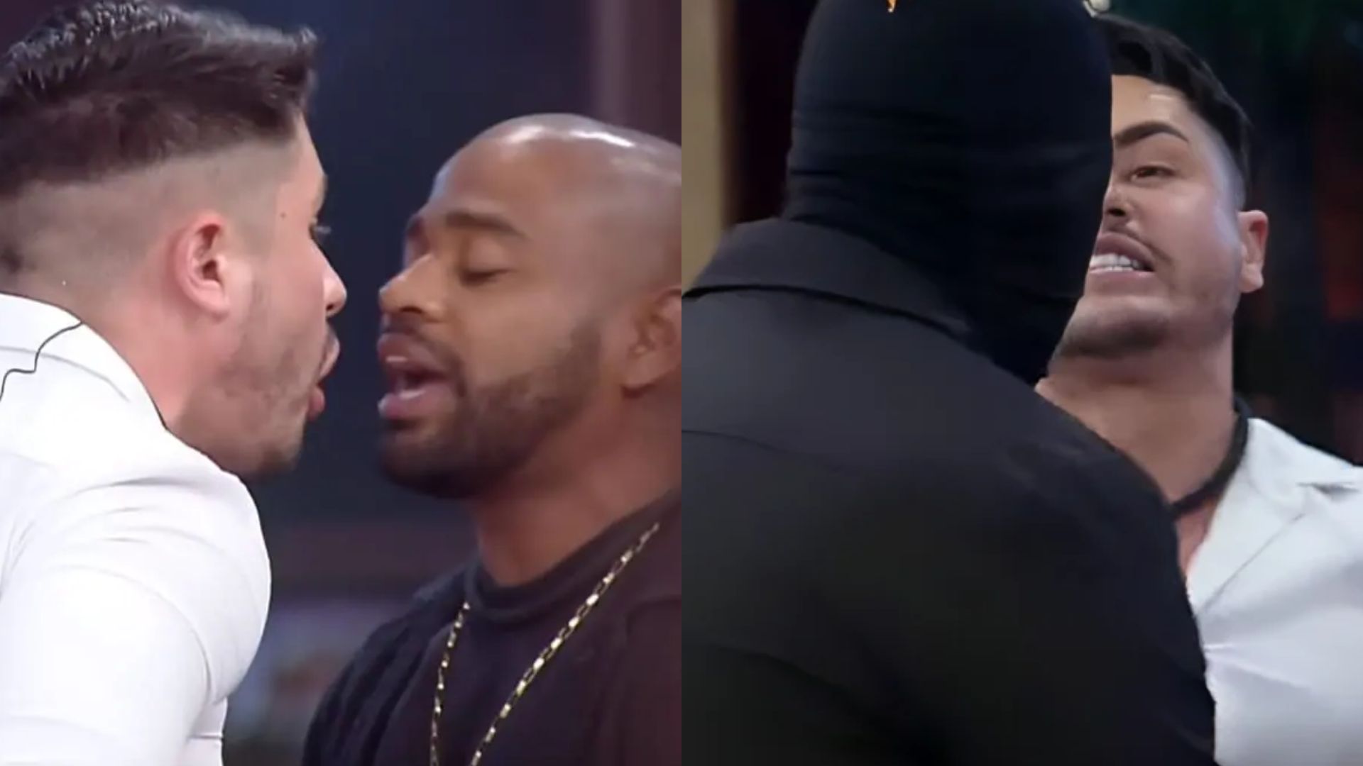 Lucas e Black brigam em 'A Fazenda 15'. Reprodução/Record TV