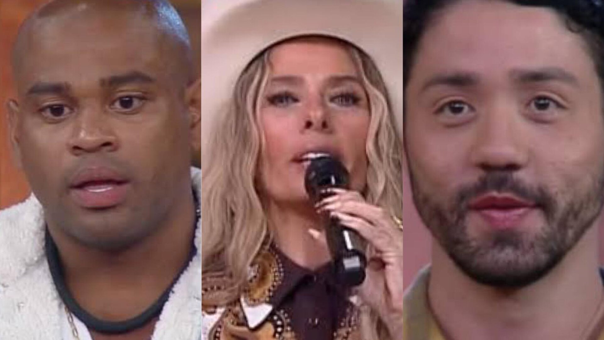 Cezar Black, Adriane Galisteu e Rico Melquiades em 'A Fazenda'