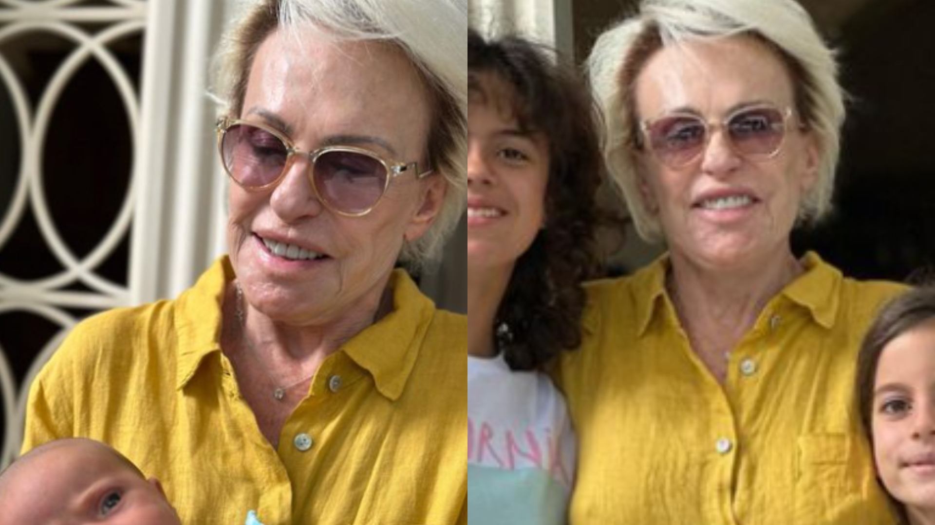 Ana Maria Braga com os netos