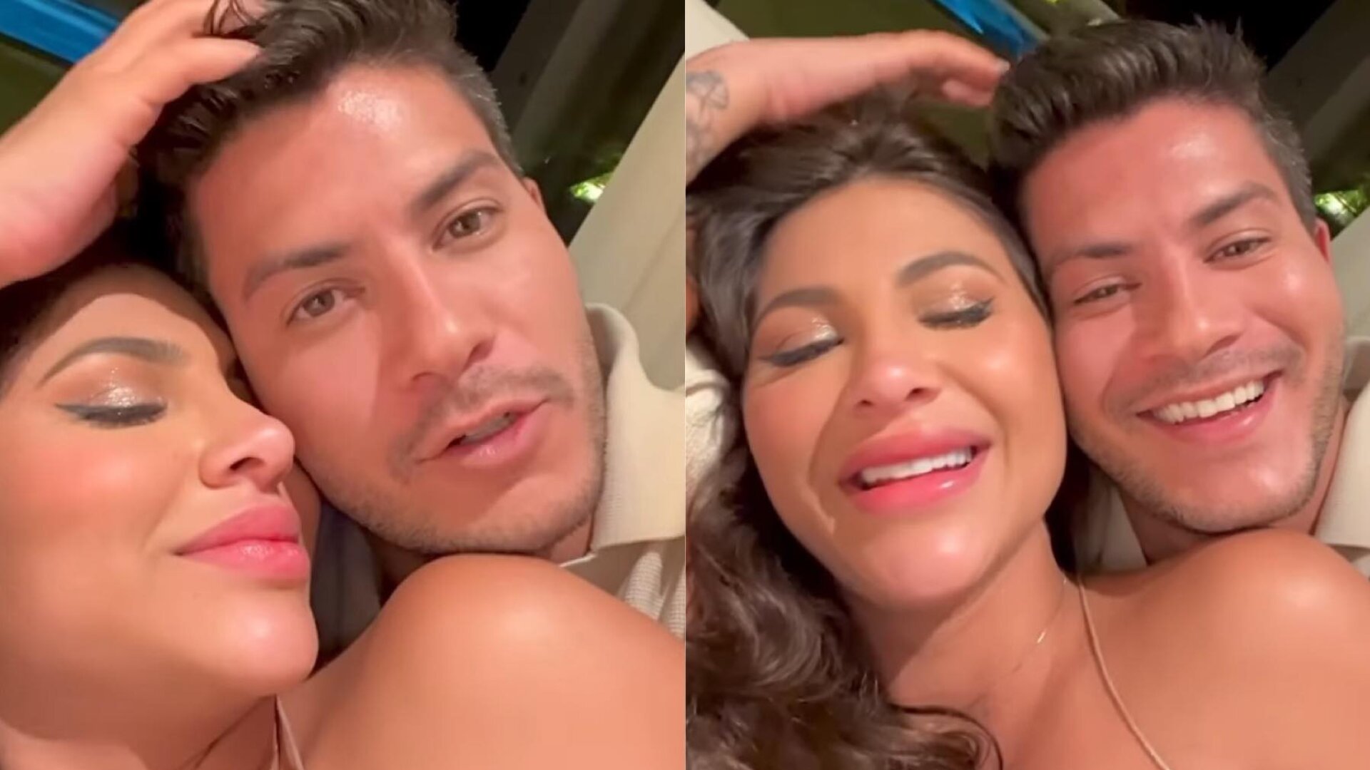 Arthur Aguiar surge em clima de romance com Jheny Santucci