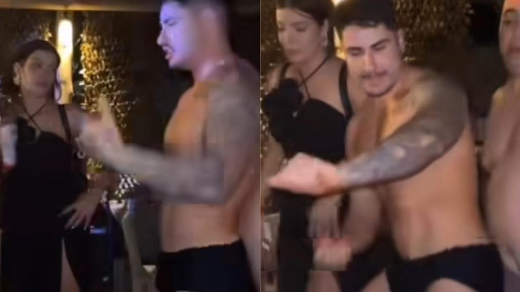 De sunga, Lucas Souza dança com outro homem e Jaquelline toma atitude drástica