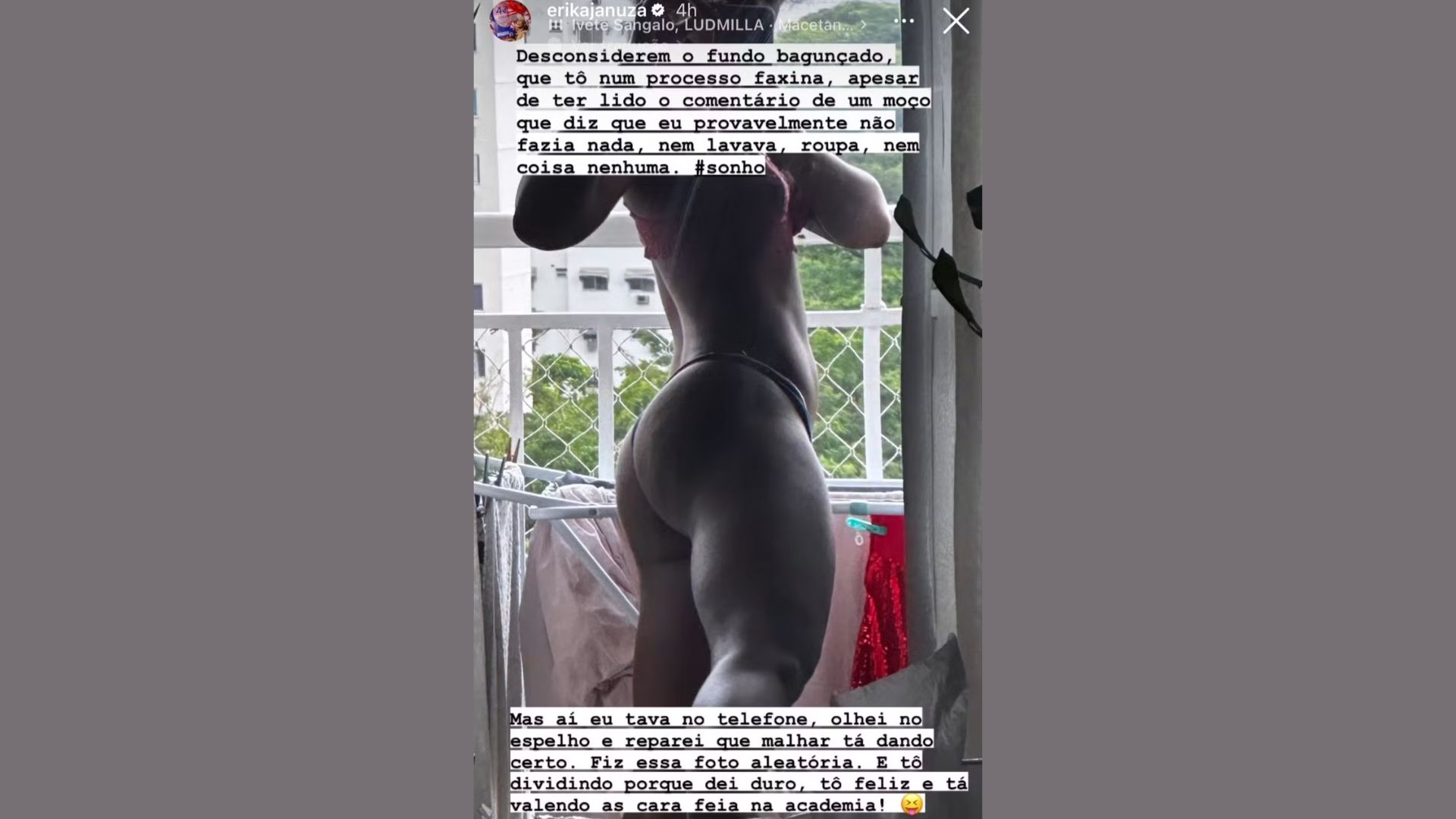 Erika Januza via stories - Reprodução/Instagram