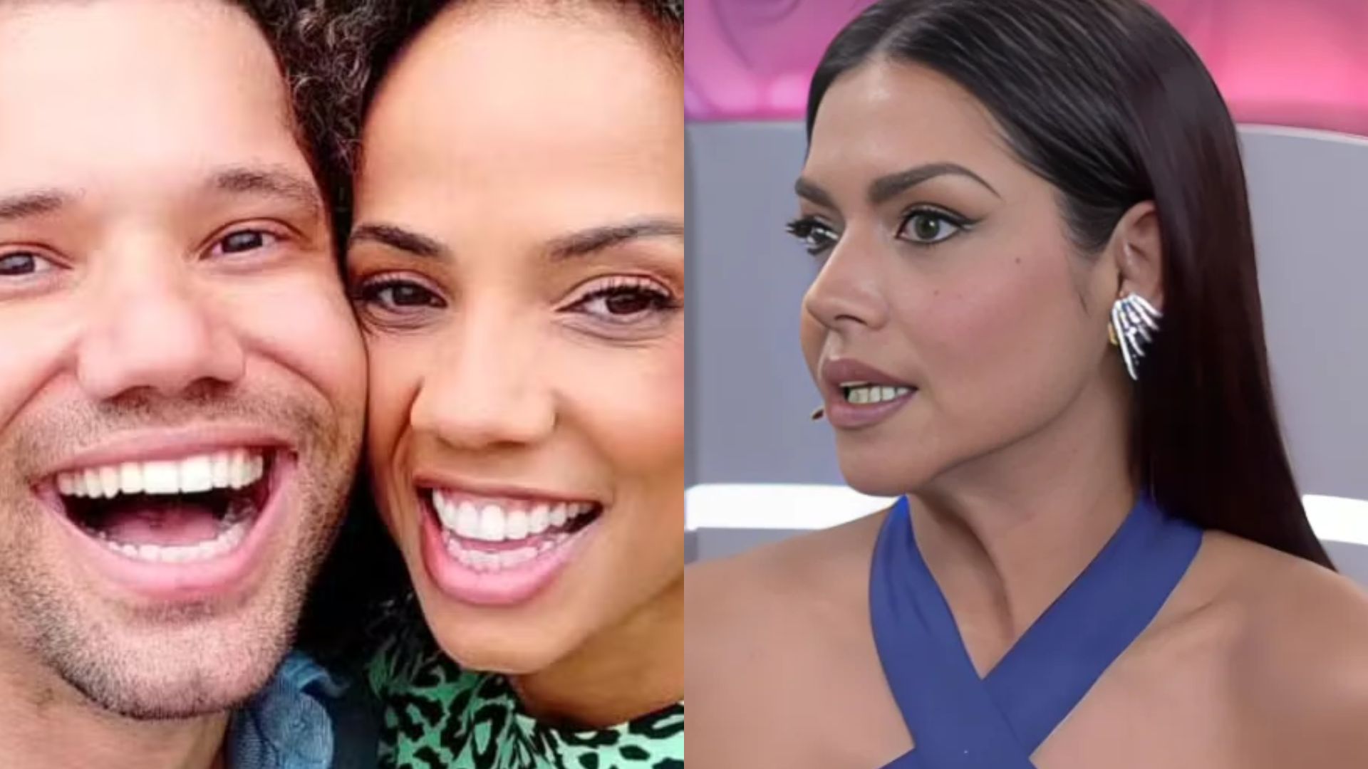 Maycon, do 'BBB 24', com a esposa e Thais Fersoza - Reprodução/Instagram/Globoplay