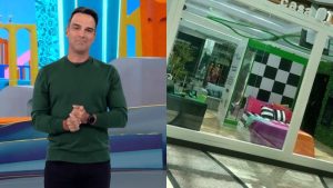 Tadeu Schmidt e suposta Casa de Vidro do 'BBB 24' - Reprodução/Globoplay/redes sociais