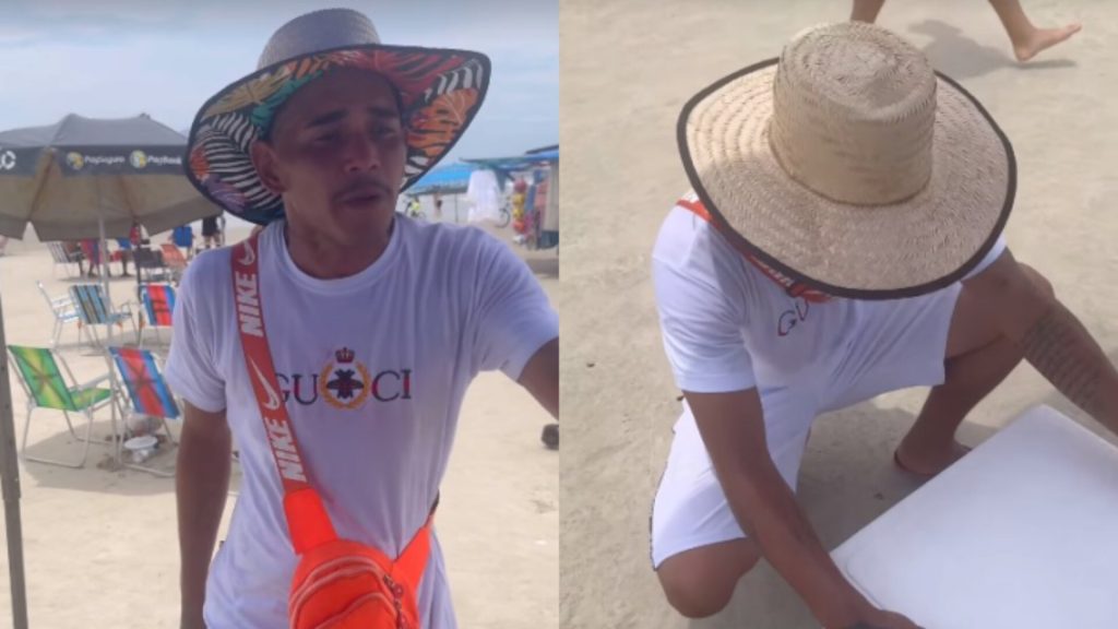 Influenciadora famosa faz 'doação gorda' para vendedor na praia