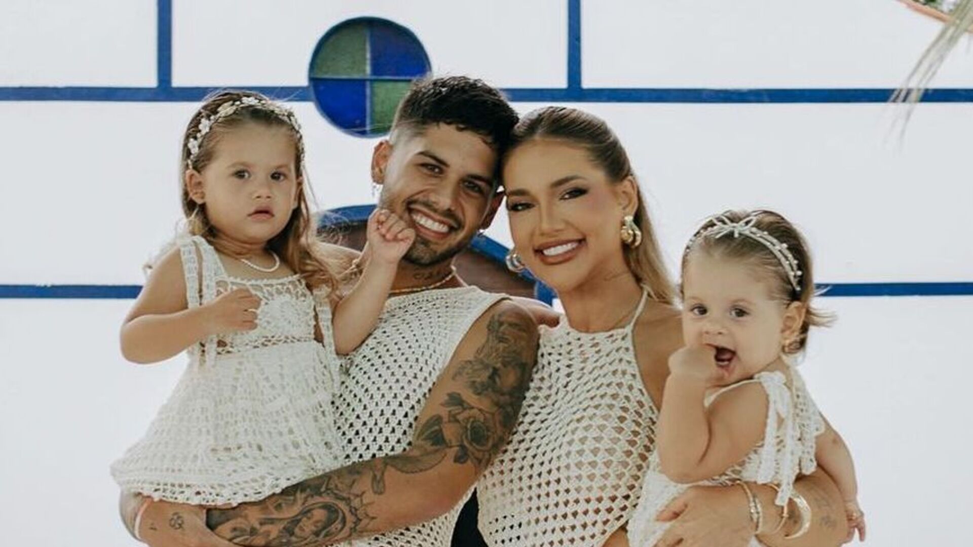 Virginia Fonseca e Zé Felipe com as filhas, Maria Alice e Maria Flor