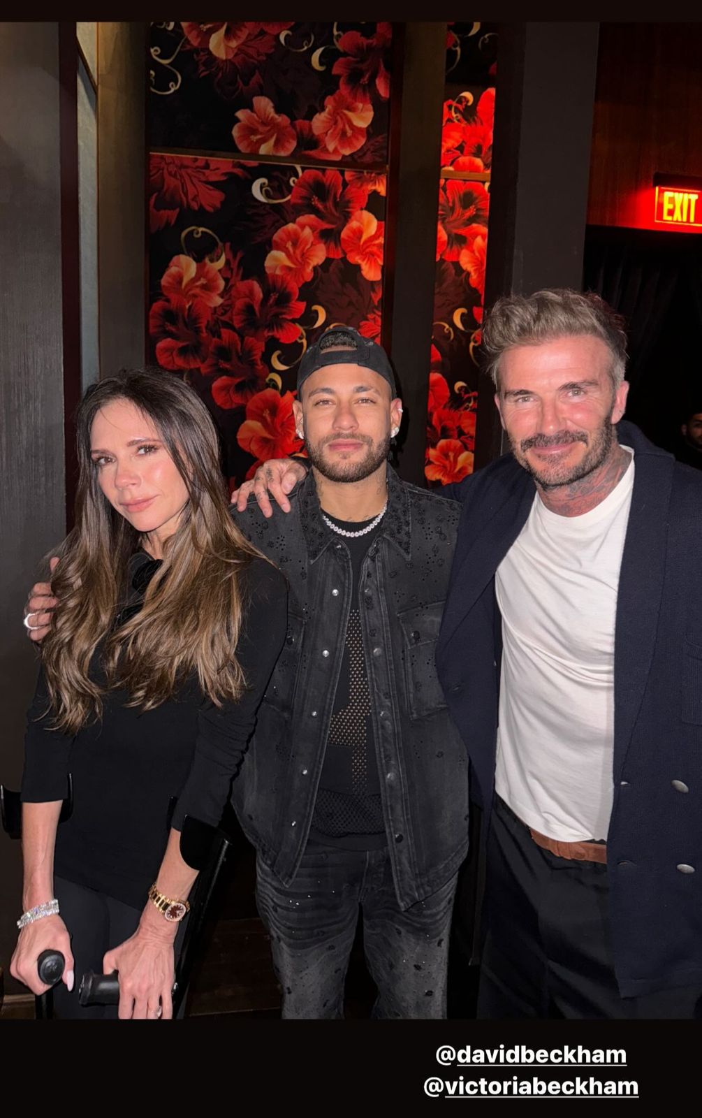 Victoria Beckham, Neymar, David Beckham (Reprodução/ Instagram)