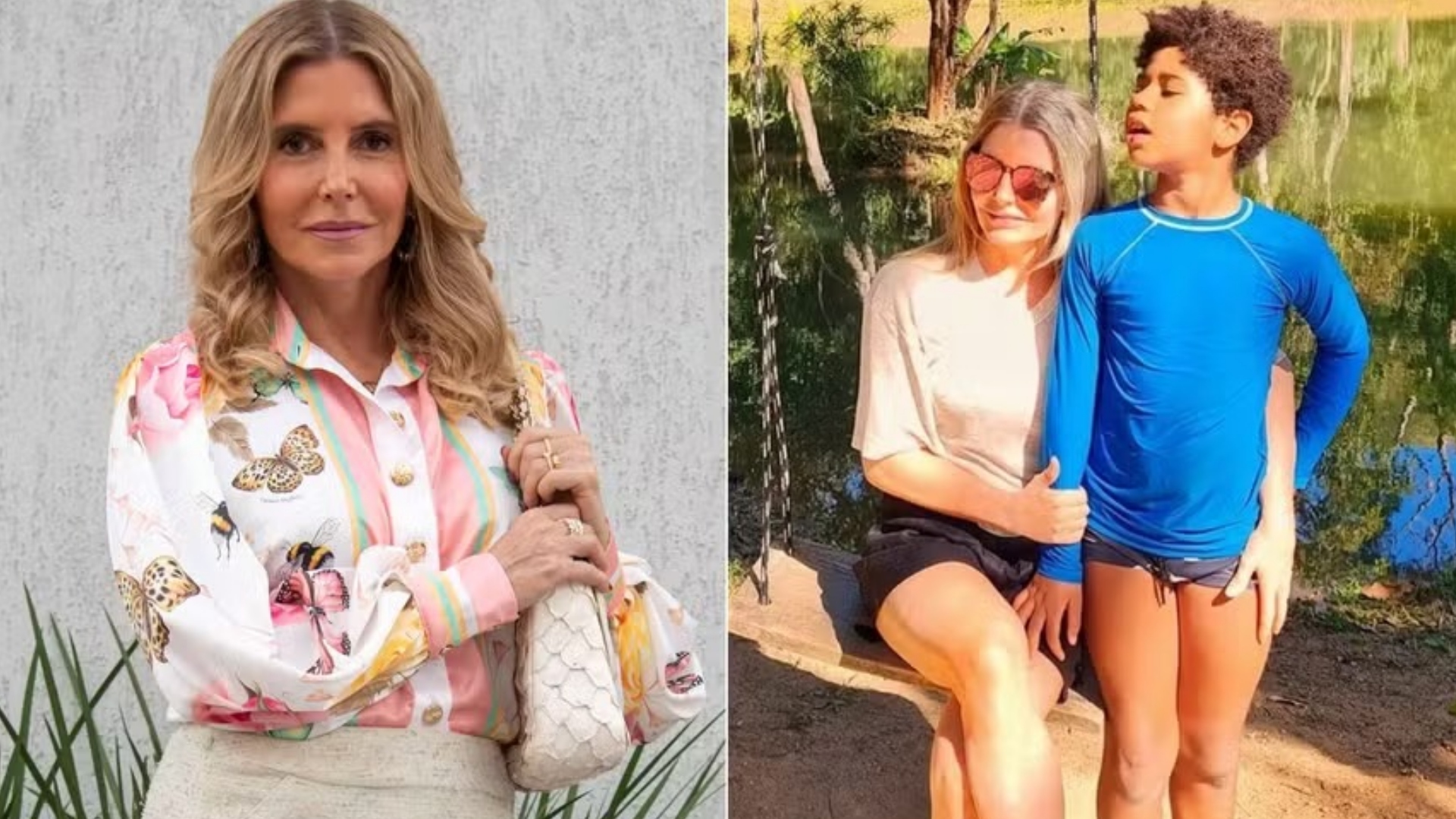 Maria Padilha e o filho, Manoel ( Foto: Estevam Avellar/ Rede Globo/ Divulgação; Reprodução/ Instagram)