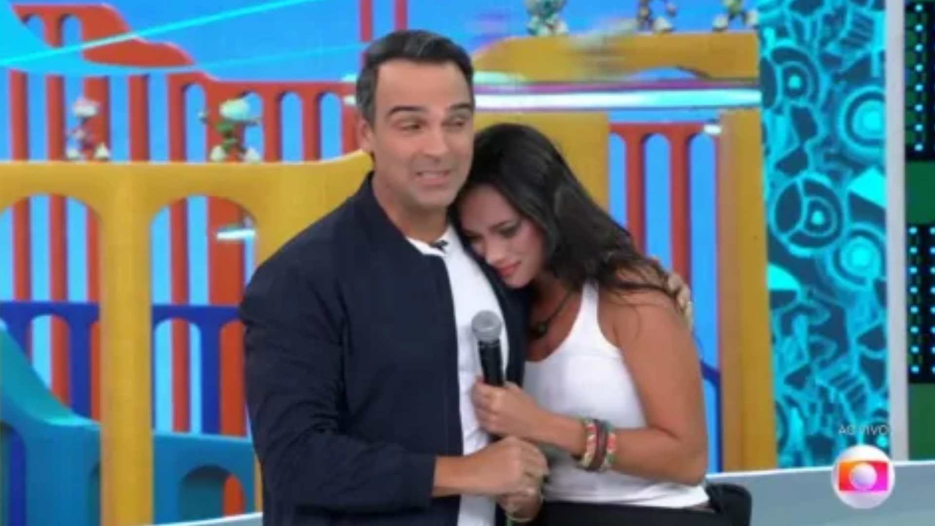Tadeu Schmidt e Alane (Reprodução/Globo)