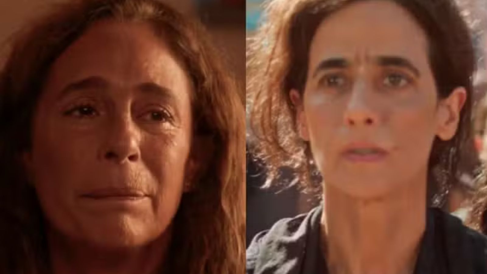 Zefa (Andrea Beltrão) e tia Salete (Mariana Lima) em "No Rancho Fundo" - Reprodução/Globo