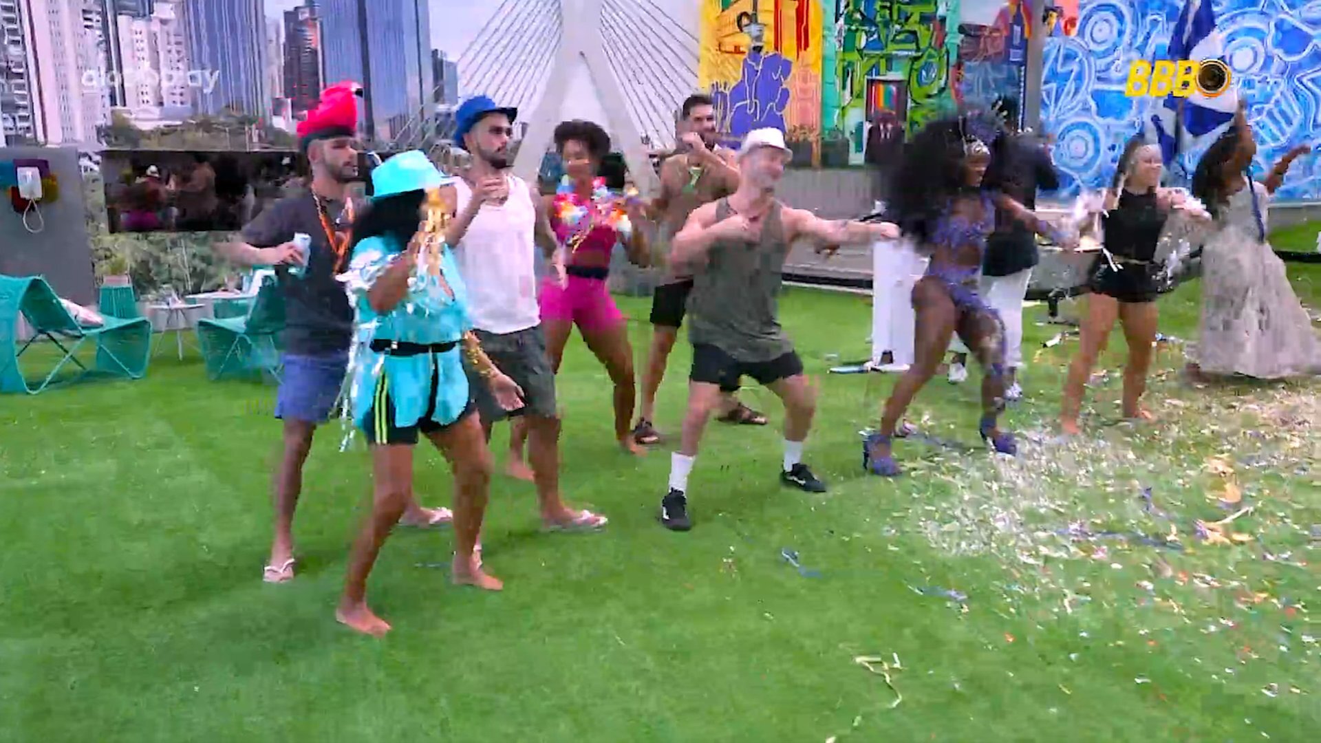 Neguinho da Beija-Flor e a bateria da escola de samba no 'BBB 25'