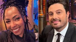 Juliana Oliveira e Danilo Gentili (Reprodução/Divulgação)