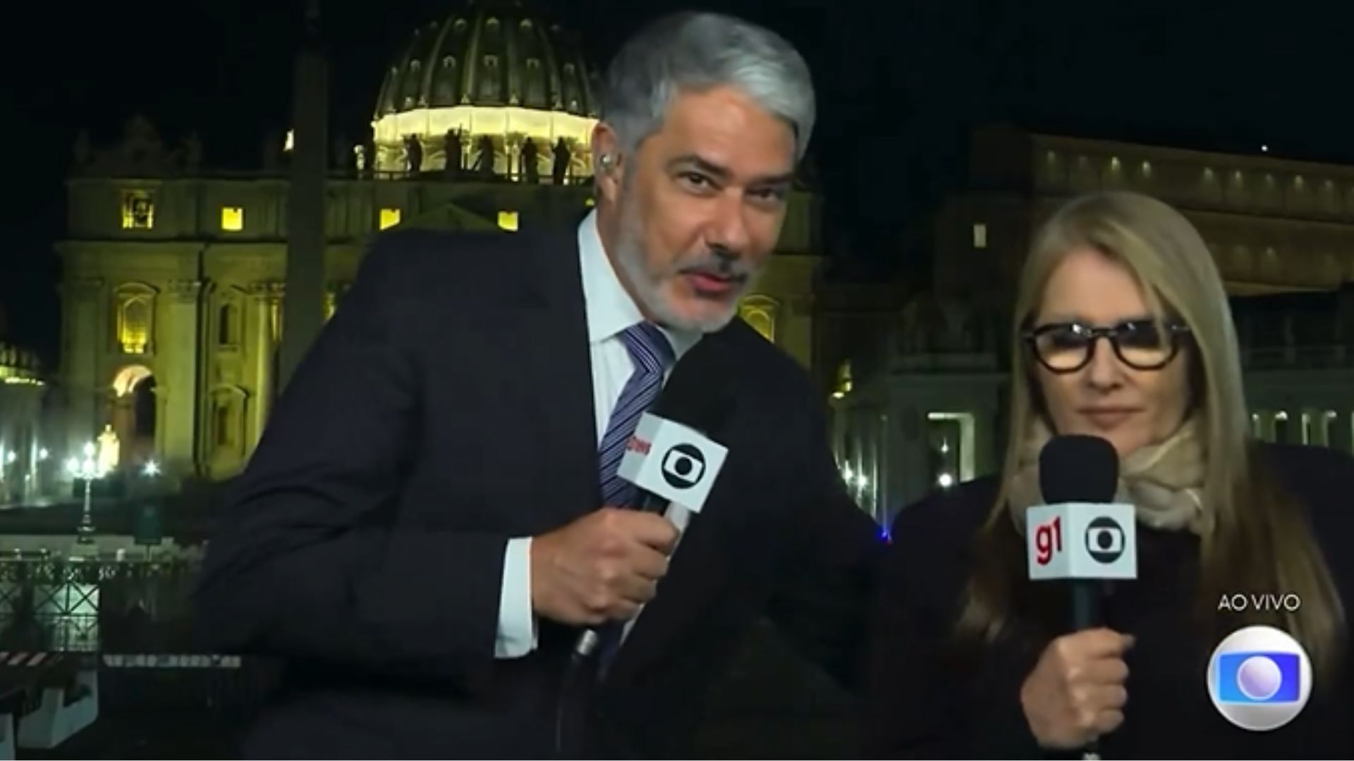William Bonner e Ilze Scamparini - Reprodução/TV Globo