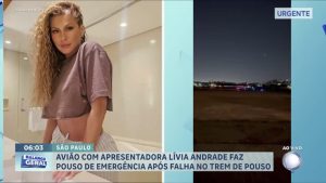‘Cidade Alerta’ cobre susto de Livia Andrade em avião - Reprodução/Record