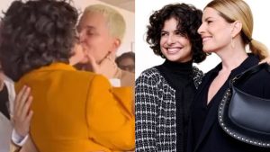 Julia Anquier com a esposa Maria Beraldo e Débora Bloch - Foto/Reprodução