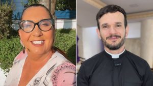 Margareth Serrão, mãe de Virginia Fonseca, e Padre Patrick
