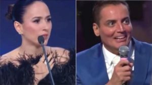 Tata Werneck e Leo Dias no 'Troféu Imprensa'